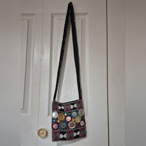 Christian Livingston Y2k Beaded And Embroidered Crossbody With Circular Mirors